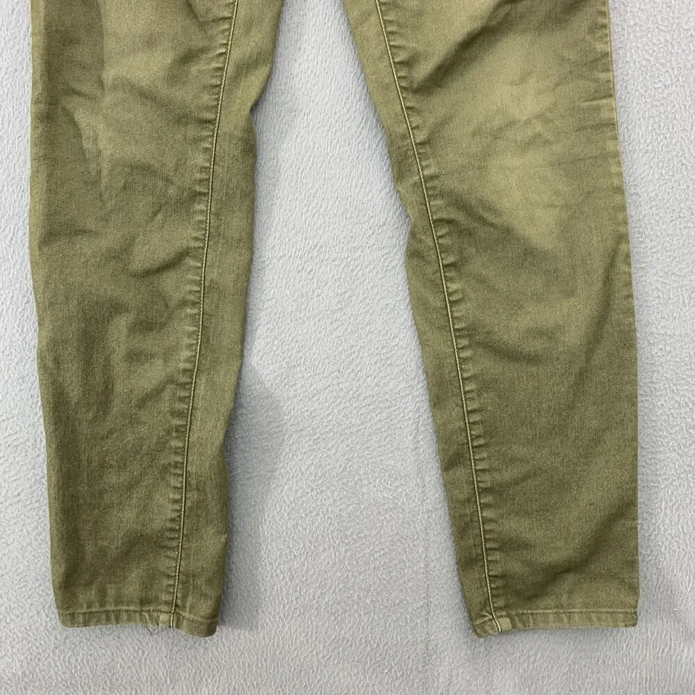 PrAna Jeans Womens 6/28 Green Medium Wash Slim Tapered Mid Rise Stretch Denim